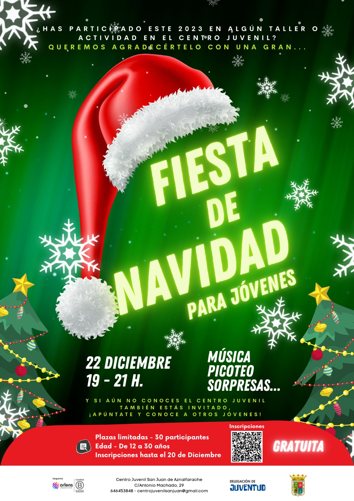 Cartel fiesta navidad stories