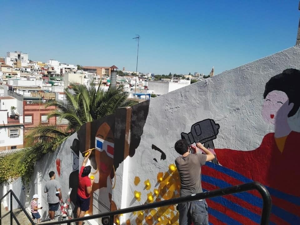 mural en ejecución