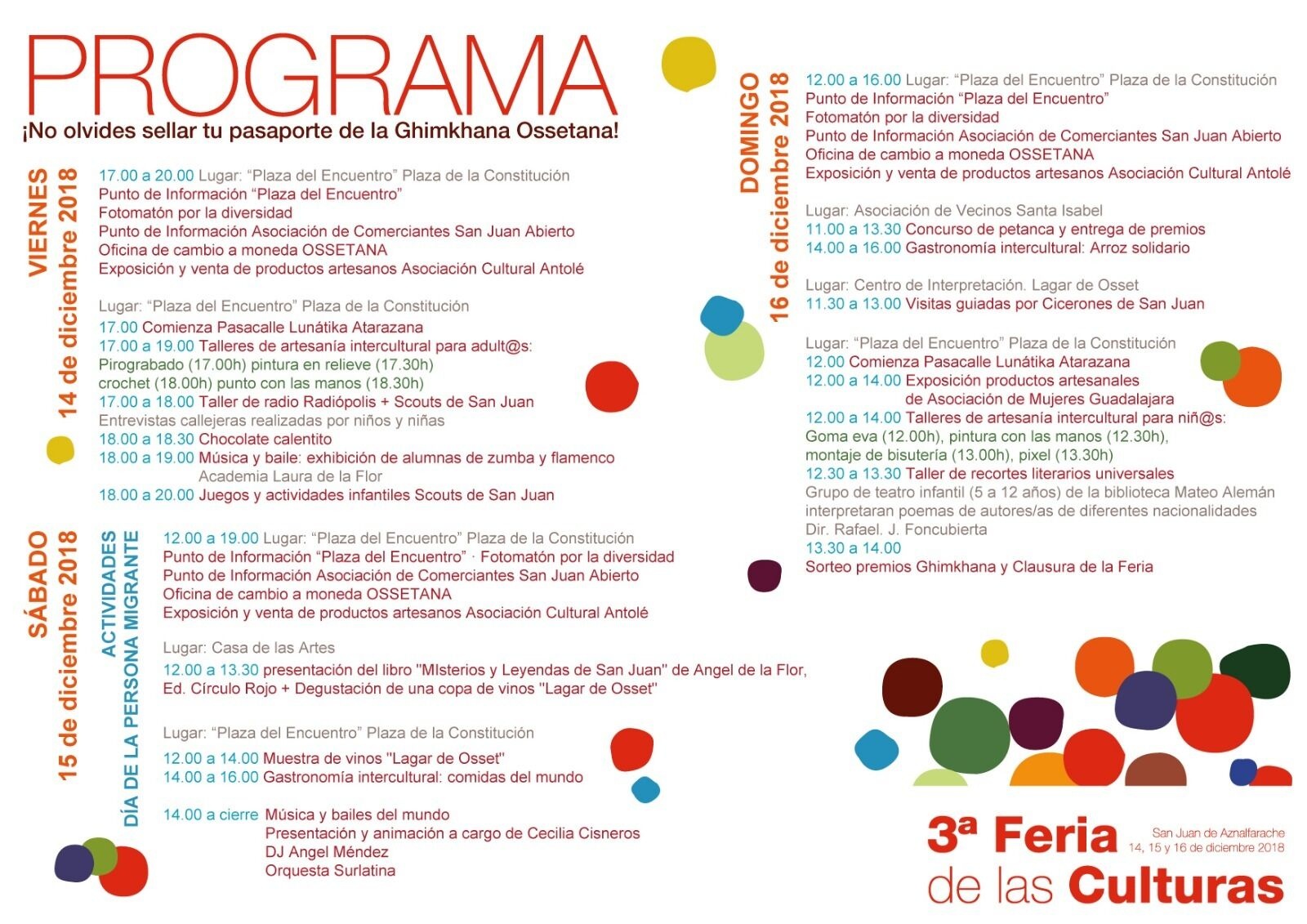 Programa Feria de las Culturas 2018