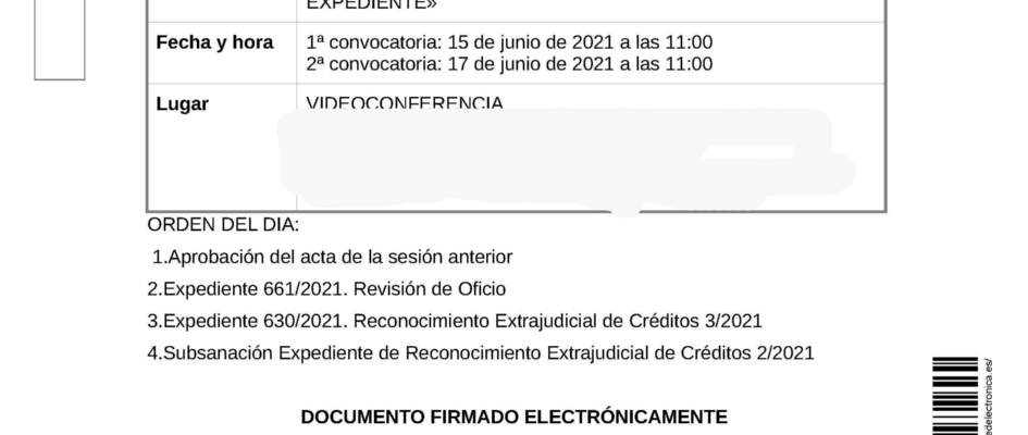 2021 06 15_Publicación_Anuncio de la convocatoria Pleno extraordinario