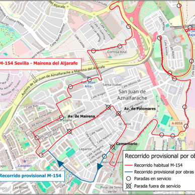 Recorrido alternativo M154