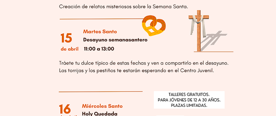 Cartel programación semana santa 2023 minimalista beige café_IG